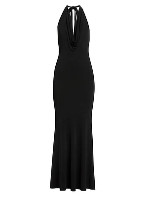 Dani Cowlneck Halter Maxi Dress