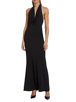 Dani Cowlneck Halter Maxi Dress