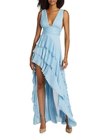 Holly Asymmetric Ruffled Maxi Dress