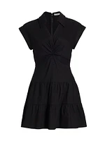 Mila Linen-Blend Twist Minidress