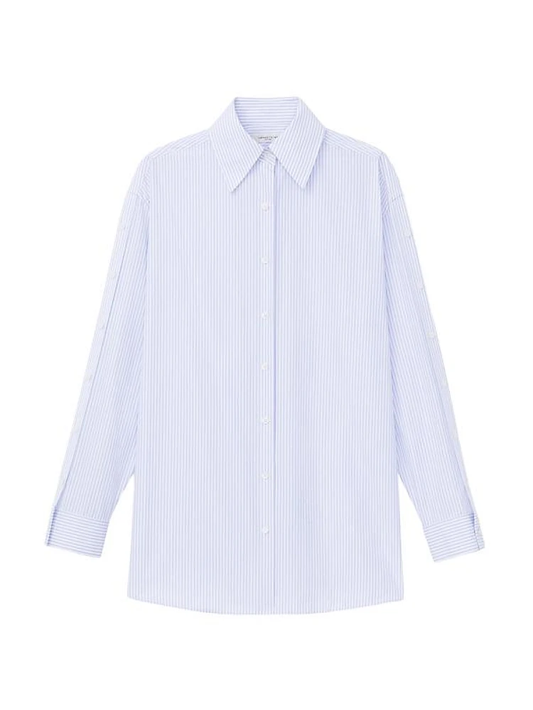 Striped Cotton Poplin Oversized Shirt