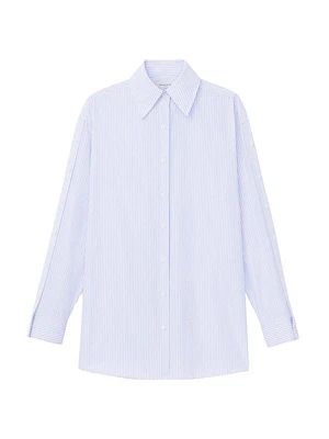 Striped Cotton Poplin Oversized Shirt