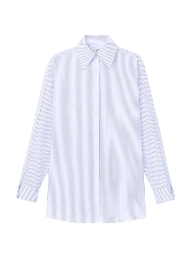 Striped Cotton Poplin Oversized Shirt