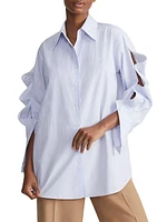 Striped Cotton Poplin Oversized Shirt