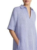 Illustrious Linen Short-Sleeve Dress