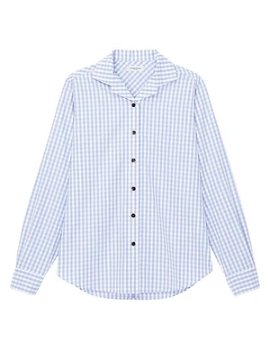 Gingham Cotton Poplin Blouse