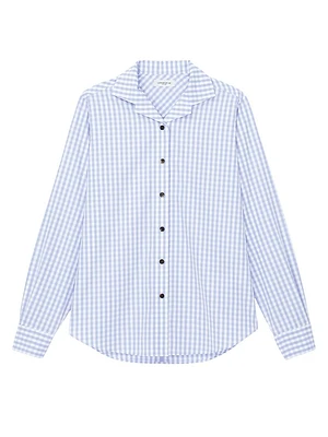 Gingham Cotton Poplin Blouse