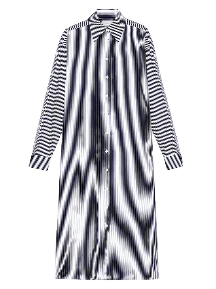 Striped Cotton Poplin Oversized Shirtdress