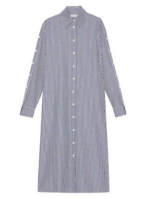 Striped Cotton Poplin Oversized Shirtdress