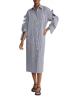 Striped Cotton Poplin Oversized Shirtdress