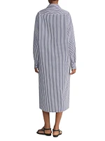 Striped Cotton Poplin Oversized Shirtdress