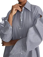 Striped Cotton Poplin Oversized Shirtdress