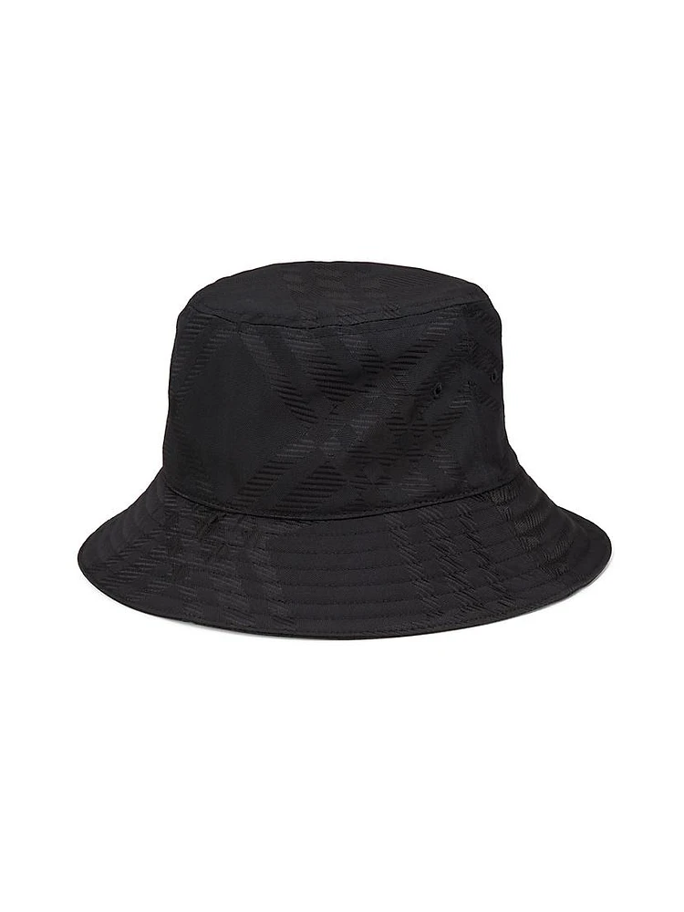 Check Nylon Blend Bucket Hat