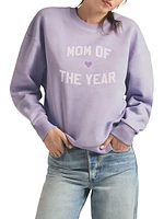 ''Mom Of The Year'' Cotton-Blend Sweatshirt