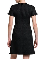 Wool-Tweed Short-Sleeve Dress