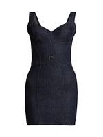 Logo Hardware Bustier Denim Dress