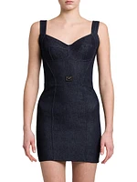 Logo Hardware Bustier Denim Dress