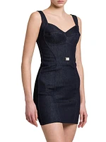 Logo Hardware Bustier Denim Dress