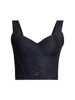 Denim Logo Hardware Corset Top