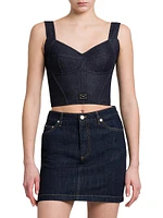 Denim Logo Hardware Corset Top