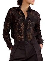 Lace Button-Front Shirt