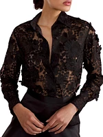 Lace Button-Front Shirt