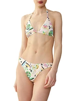 Floral Triangle String Bikini Top