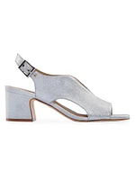 Bedford Metallic Suede Mid Heel Sandals