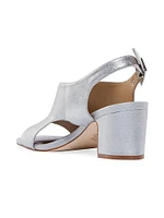 Bedford Metallic Suede Mid Heel Sandals