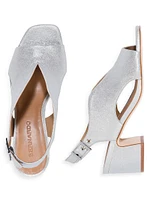 Bedford Metallic Suede Mid Heel Sandals