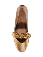 Emersyn Metallic Leather Bow Flats