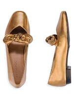 Emersyn Metallic Leather Bow Flats