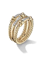 Petite Helena Wrap Three Row Ring 18K Yellow Gold