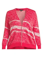 Abstract V-Neck Knit Jacket