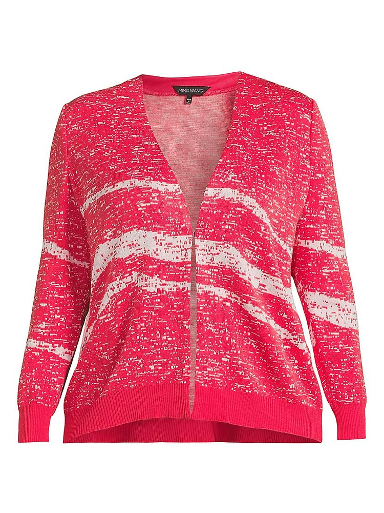 Abstract V-Neck Knit Jacket