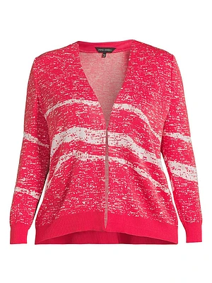 Abstract V-Neck Knit Jacket