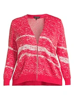 Abstract V-Neck Knit Jacket