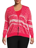 Abstract V-Neck Knit Jacket