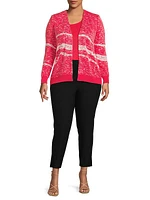 Abstract V-Neck Knit Jacket