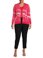 Abstract V-Neck Knit Jacket