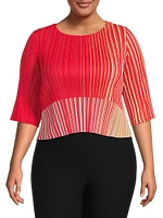 Plissé Cotton-Blend Top