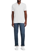 Cotton-Blend Quarter-Zip Polo Shirt