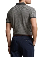 Striped Stretch Mesh Polo Shirt