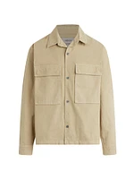 Cotton Button-Front Shirt Jacket