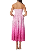 Tulip Ombré Floral Lace Midi-Dress