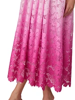 Tulip Ombré Floral Lace Midi-Dress