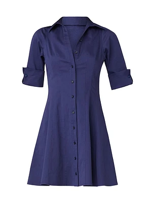 Bryce Cotton Elbow-Sleeve Shirtdress