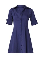 Bryce Cotton Elbow-Sleeve Shirtdress