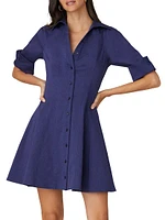 Bryce Cotton Elbow-Sleeve Shirtdress