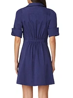 Bryce Cotton Elbow-Sleeve Shirtdress